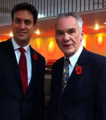 Labour leader Ed Miliband meets Sedgemoor Labour Group leader Cllr Mick Lerry, Bridgwater Victoria.
