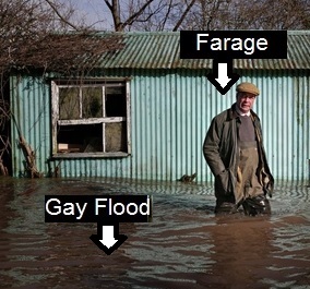 Floodbound Farage visits Somerset as yet another UKIP councillor defects