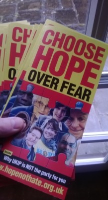 The Hope Not Hate leaflet hitting the streets of Bridgwater this week