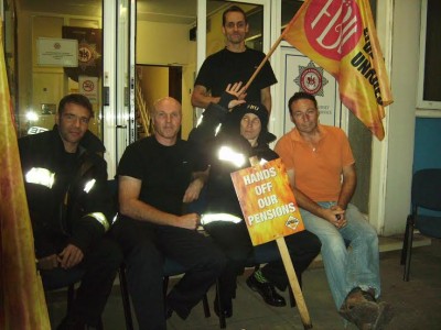 Yeovil Labour Party's Murray Shepstone on the FBU picket line