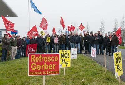 Bridgwater workers on strike