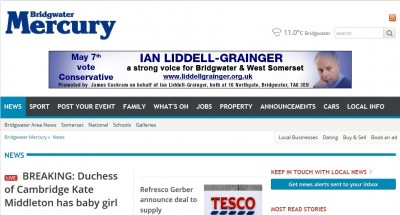 Bridgwater Mercury's 'unbiased' web site in Election week.