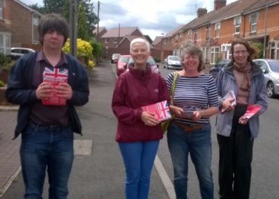 Labour leafletters out in the Westover ward in Bridgwater