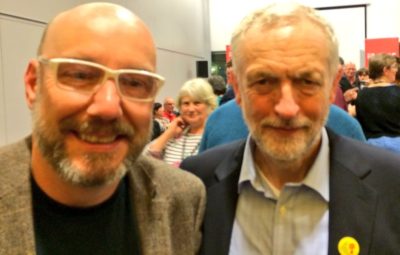 Cllr Leigh Redman (Somerset Labour leader) with Jeremy Corbyn "The feeling at Conference is absolutely wonderful"