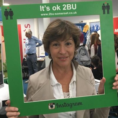 Taunton MP Rebecca Pow posing with 2BU sign – whether Pow continues to support 2BU is unknown.